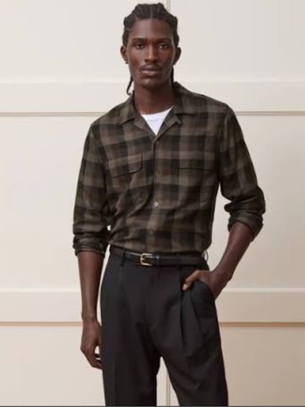 Todd Snyder Rayon Long Sleeve Field Shirt Brown Espresso Bean Plaid Checks Xl